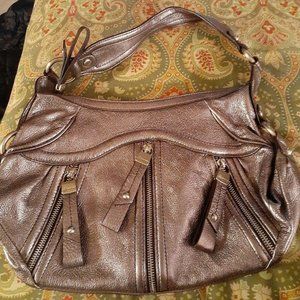 B. Makowsky silver handbag shoulder bag purse
